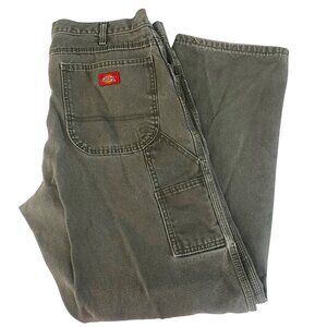 Dickies Mens Green Carpenter Jeans 36x32 Cotton Utility Workwear Outdoors